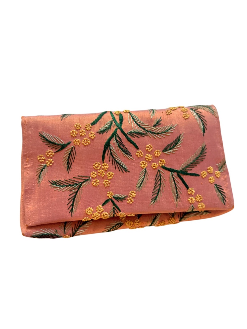 Chan Luu silk brocade Floral Embroidered Fabric Wallet Pouch clutch
